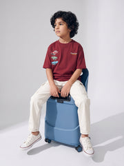 Boys Off White Contrast Straight Fit Cargo Denim
