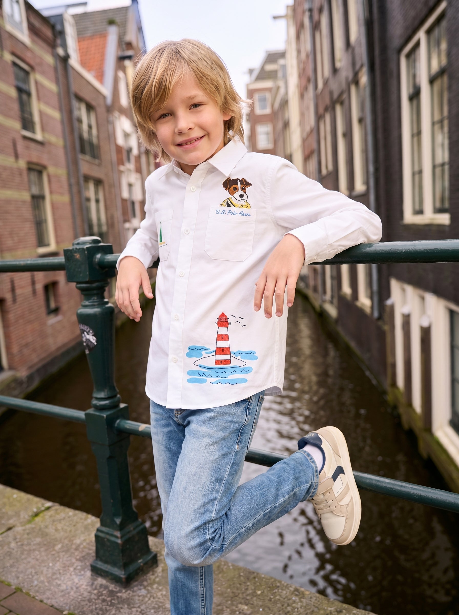 Boys Mud Brown Stretch Straight Fit Jeans