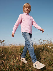 Boys Dark Wash Straight Fit Distressed Denim with PU Back Detail