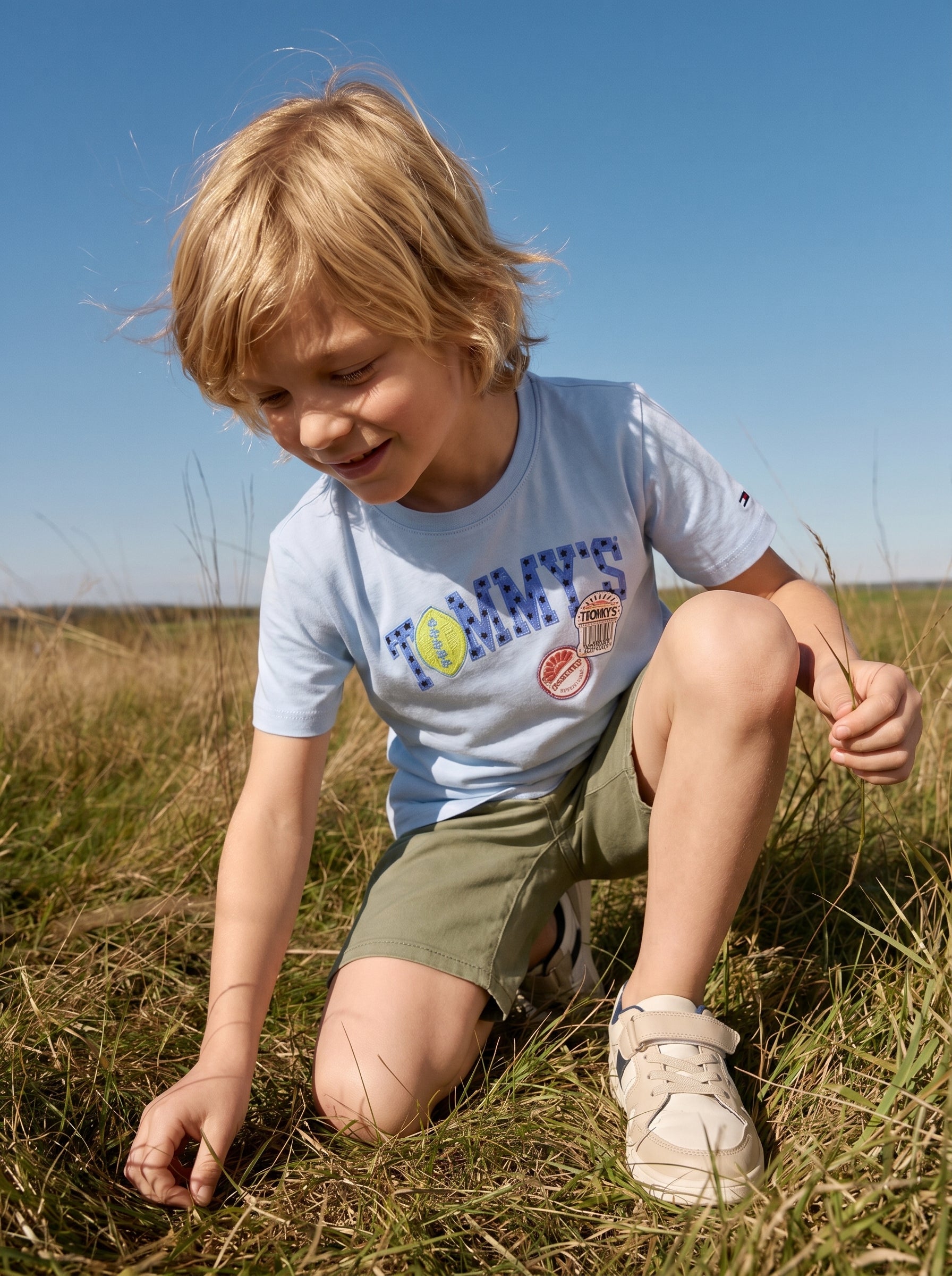 Boys Blue Graphic Crew Neck Knit T-Shirt