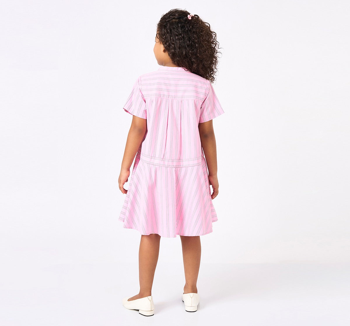 Woven Stripe Dress Pink
