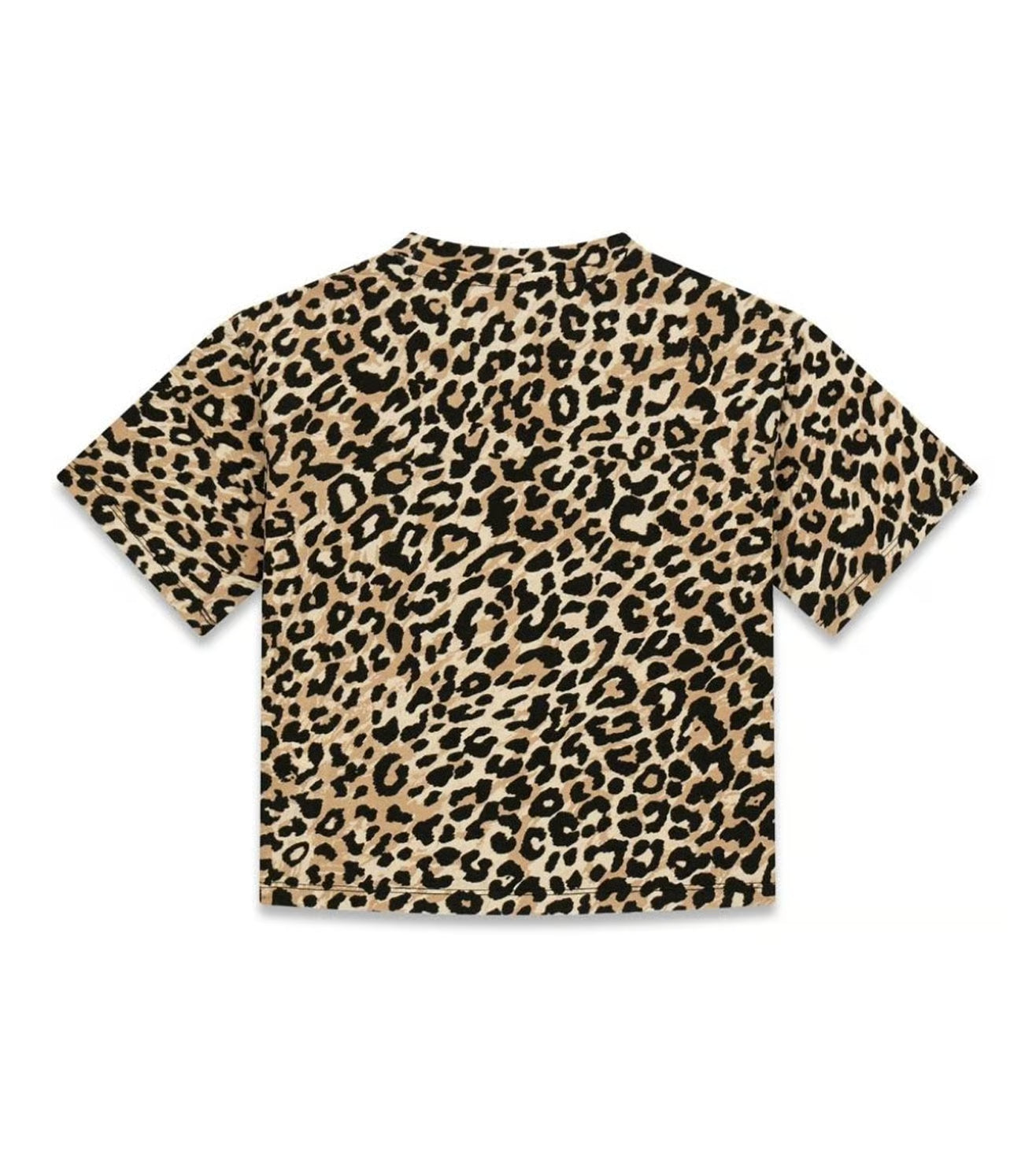GUESS Girls Multi Leopard Print Regular Fit Cotton T-Shirt