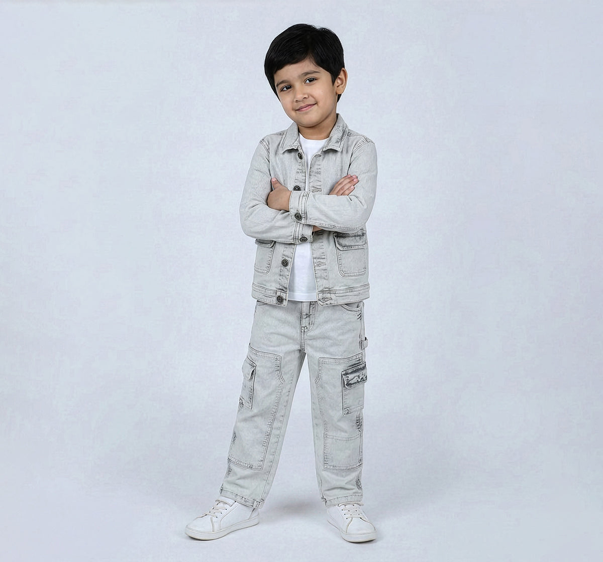 Cloud Wash Denim Jacket Off White