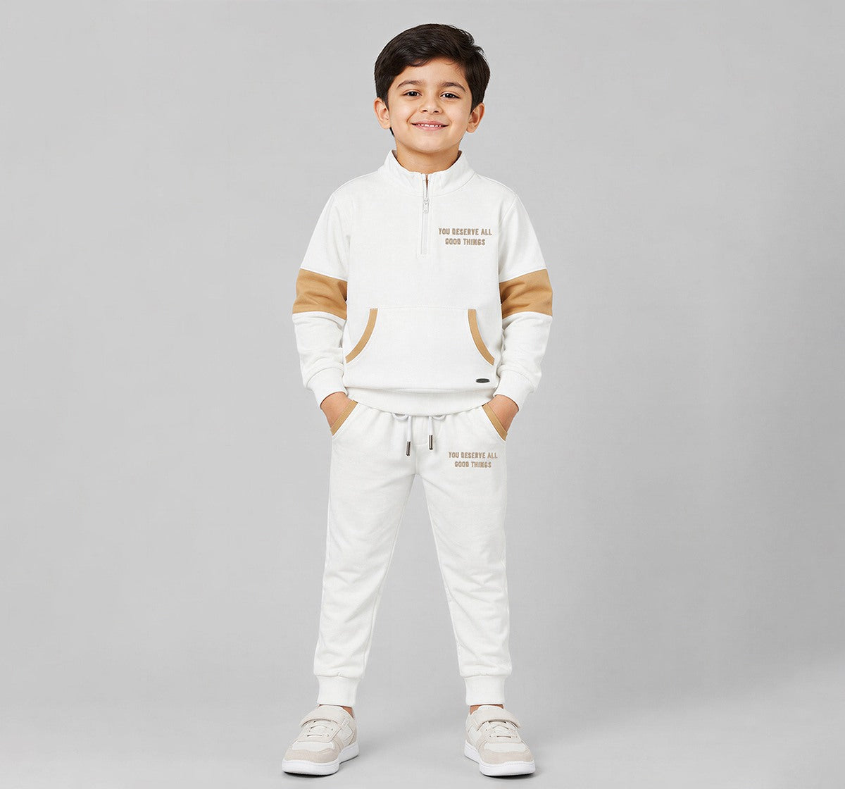 Sweatshirt & Jogger Coordinate Set Off White