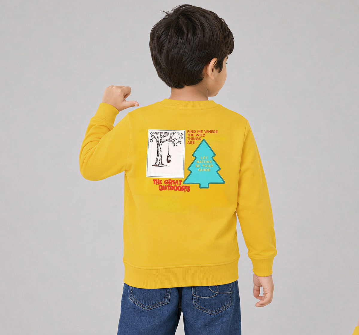 Sweatshirt with Badges Yellow