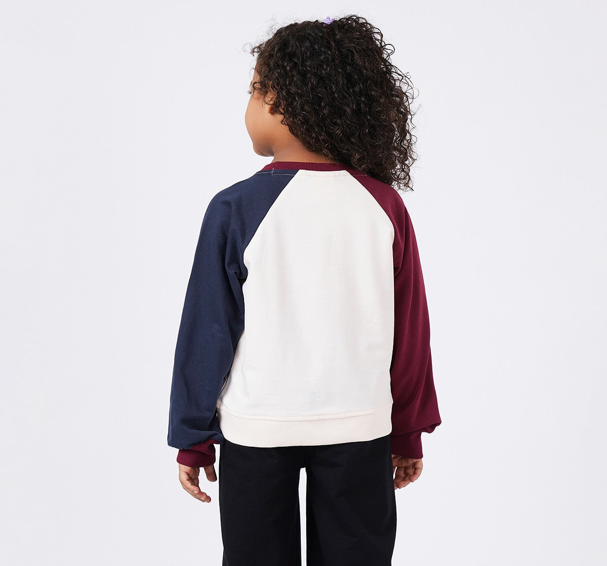 Colour Block Raglan Sleeve Sweatshirt Cranberry
