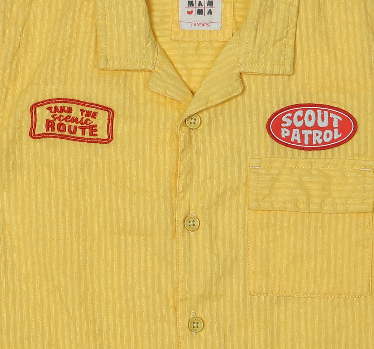 Seersucker Half Sleeve Shirt Yellow