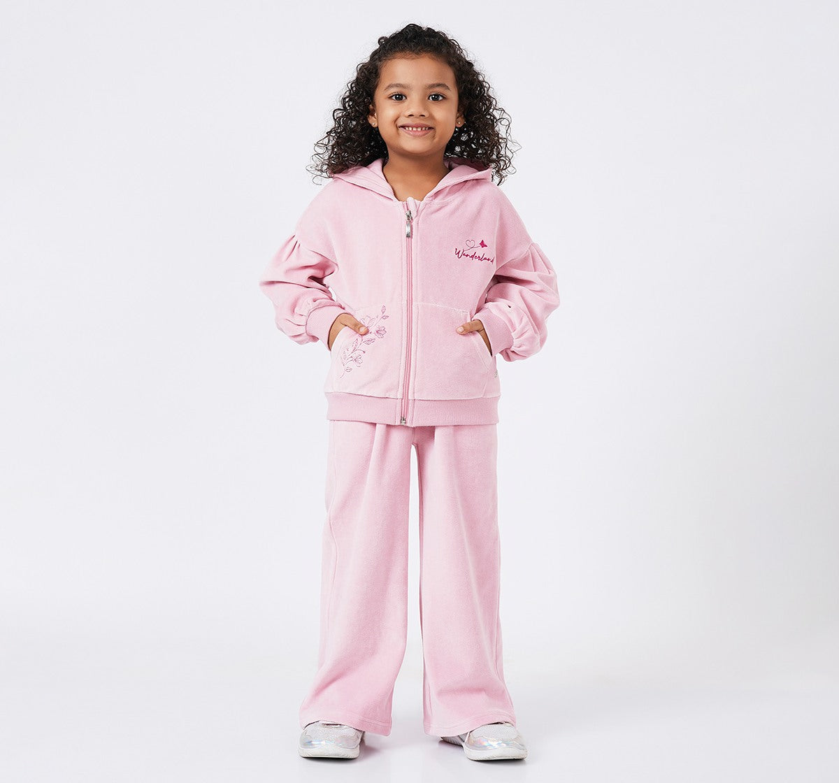 Full Sleeves Knit Set with Embroidery Rosewood
