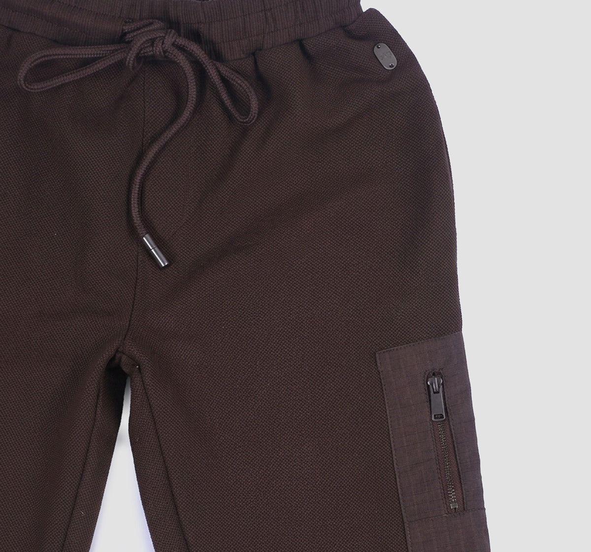 Knit Jogger with Print On Front Brown