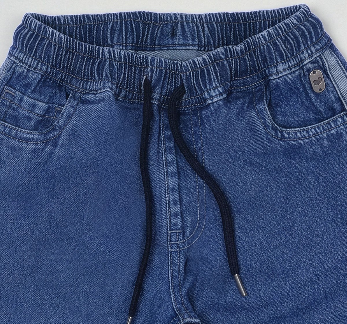 Denim Jogger with Cut and Sew Blue