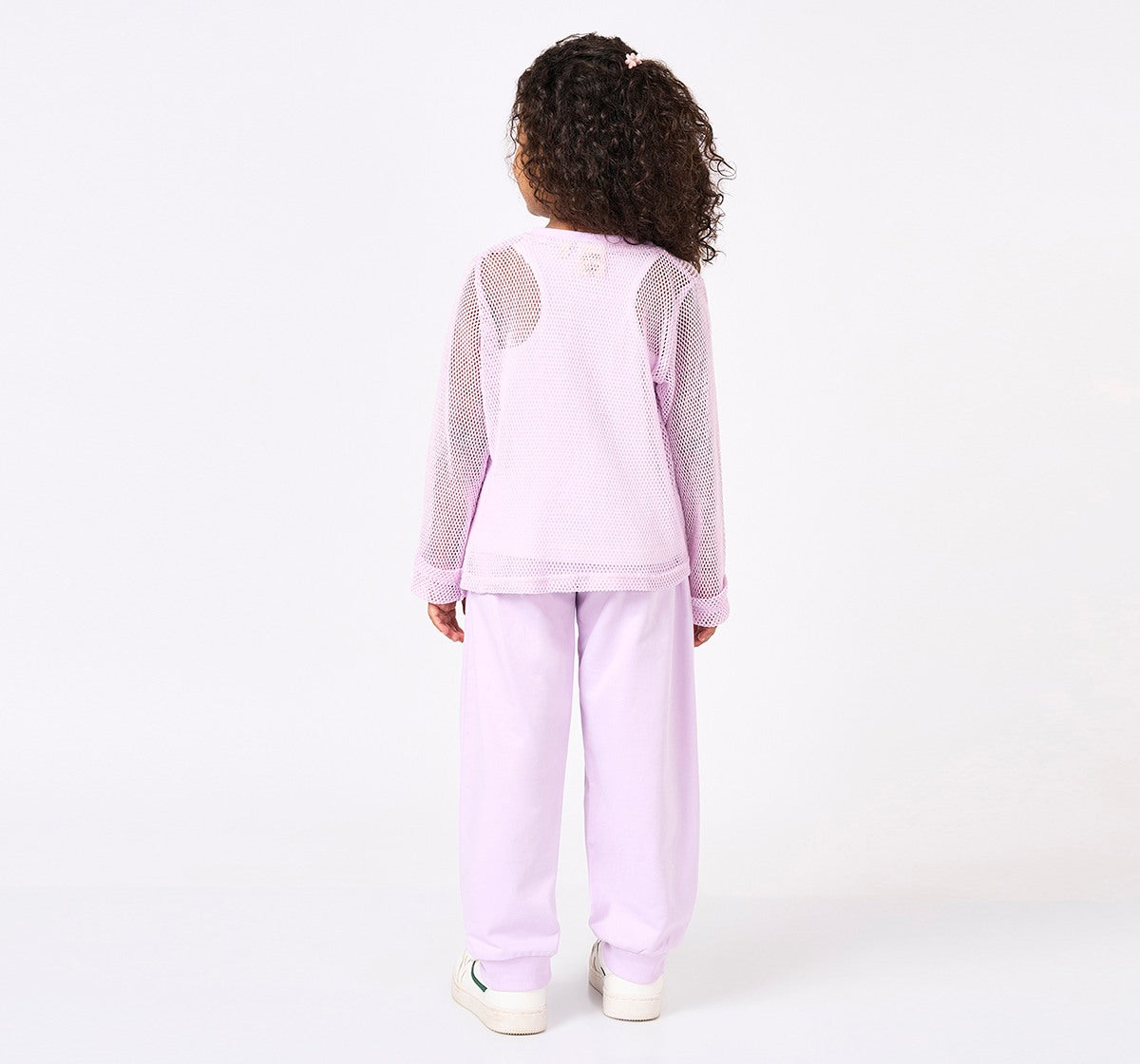 Cotton Mesh Top with Bottom 3 Pc Set Lilac
