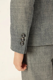 Boys Blue Chambray Cotton Formal Blazer