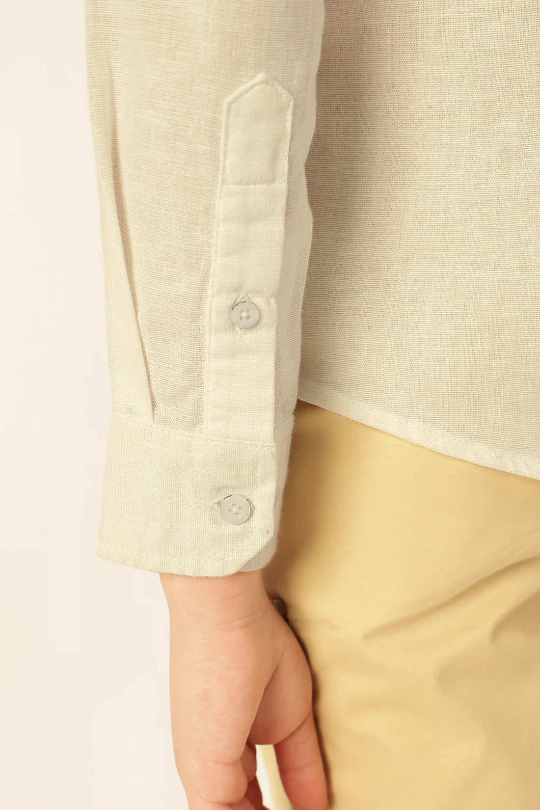 Boys White Solid Cotton Formal Shirt