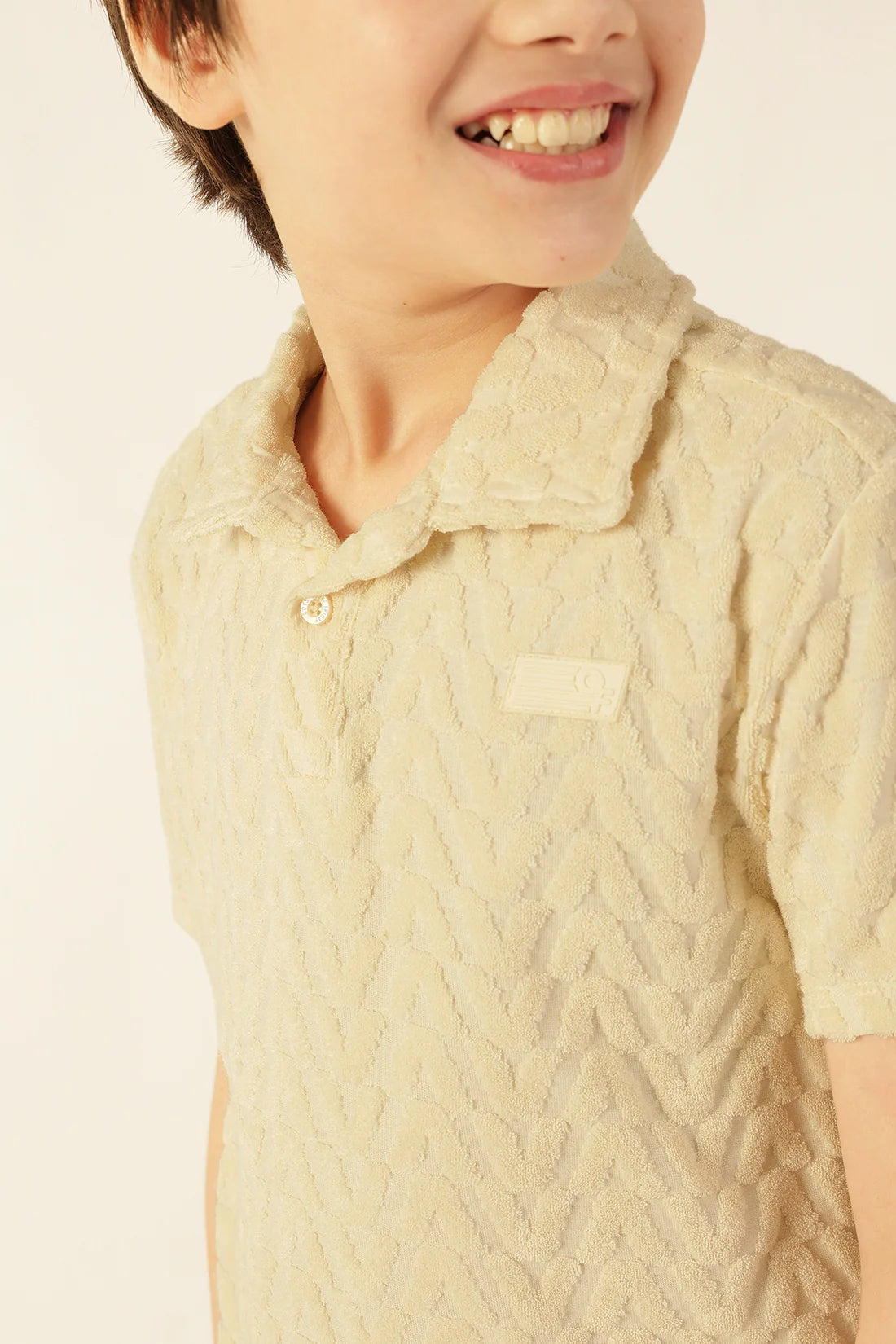 Boys Off White Terry Knit Casual Shorts