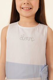 Girls Pink Buttoned Cotton Sleeveless Dress