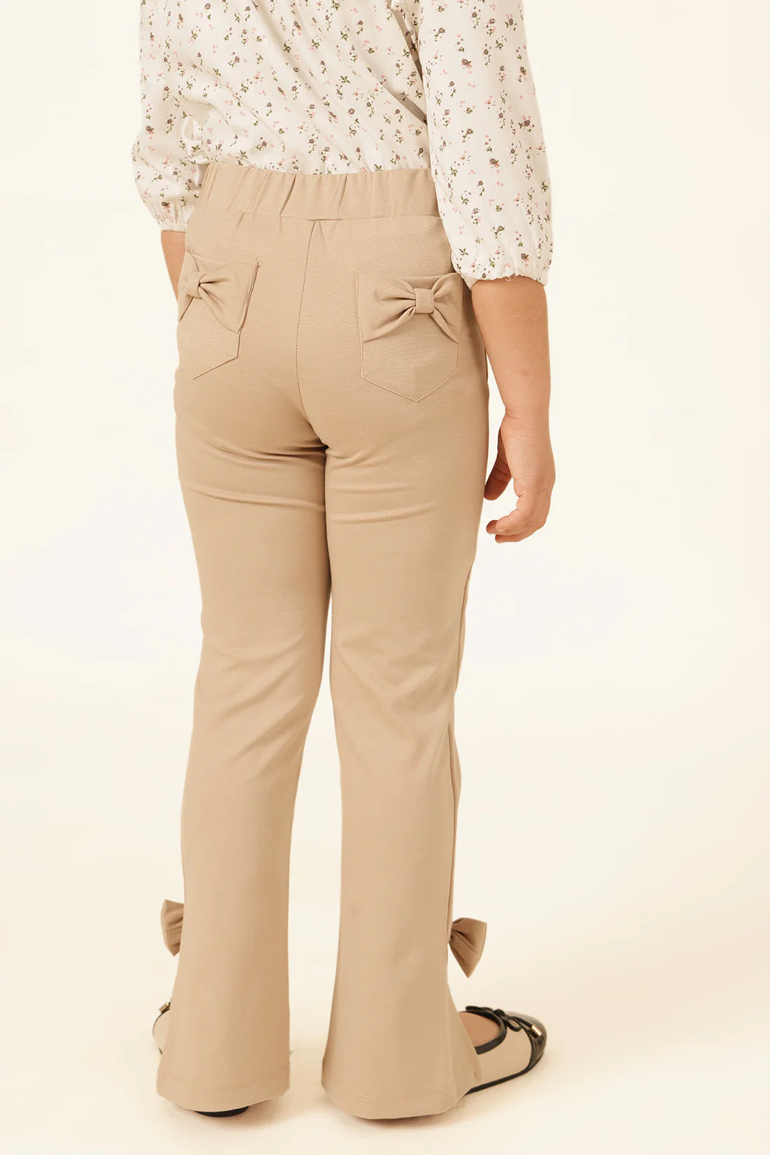 Girls Brown Solid Tencel Lycra Jegging