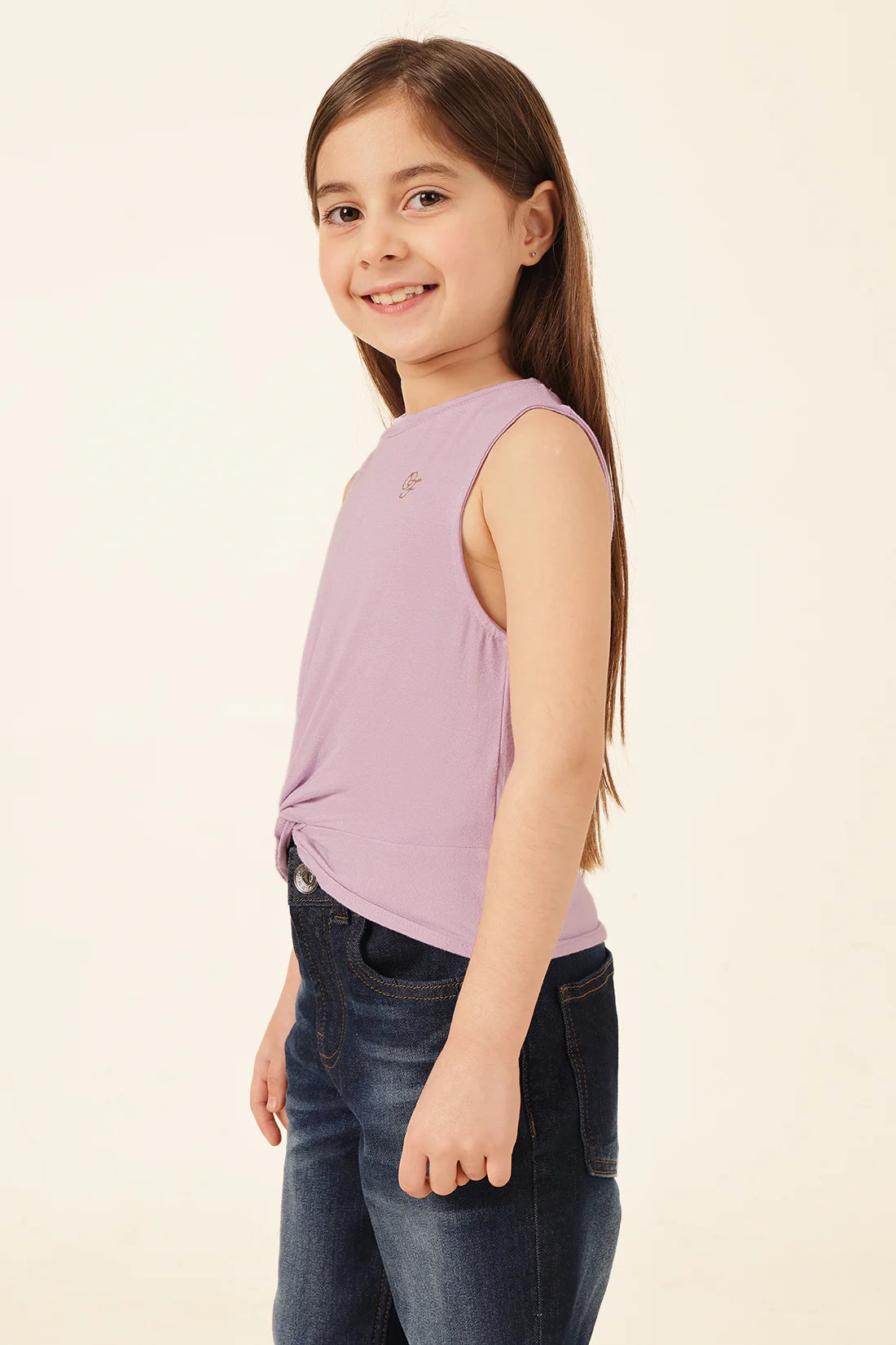 Girls Lilac Printed Jersey T-Shirt
