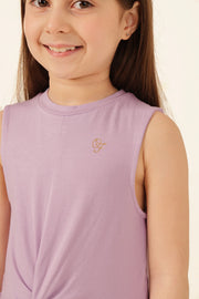 Girls Lilac Printed Jersey T-Shirt