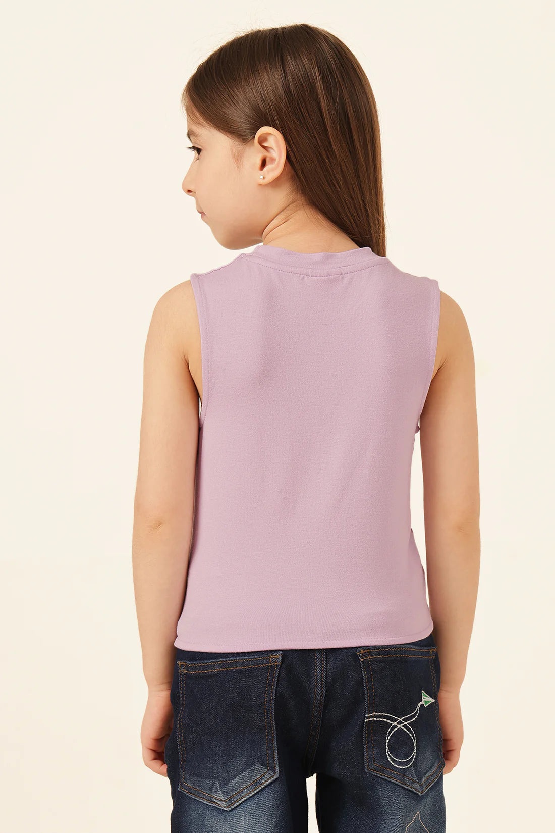 Girls Lilac Printed Jersey T-Shirt