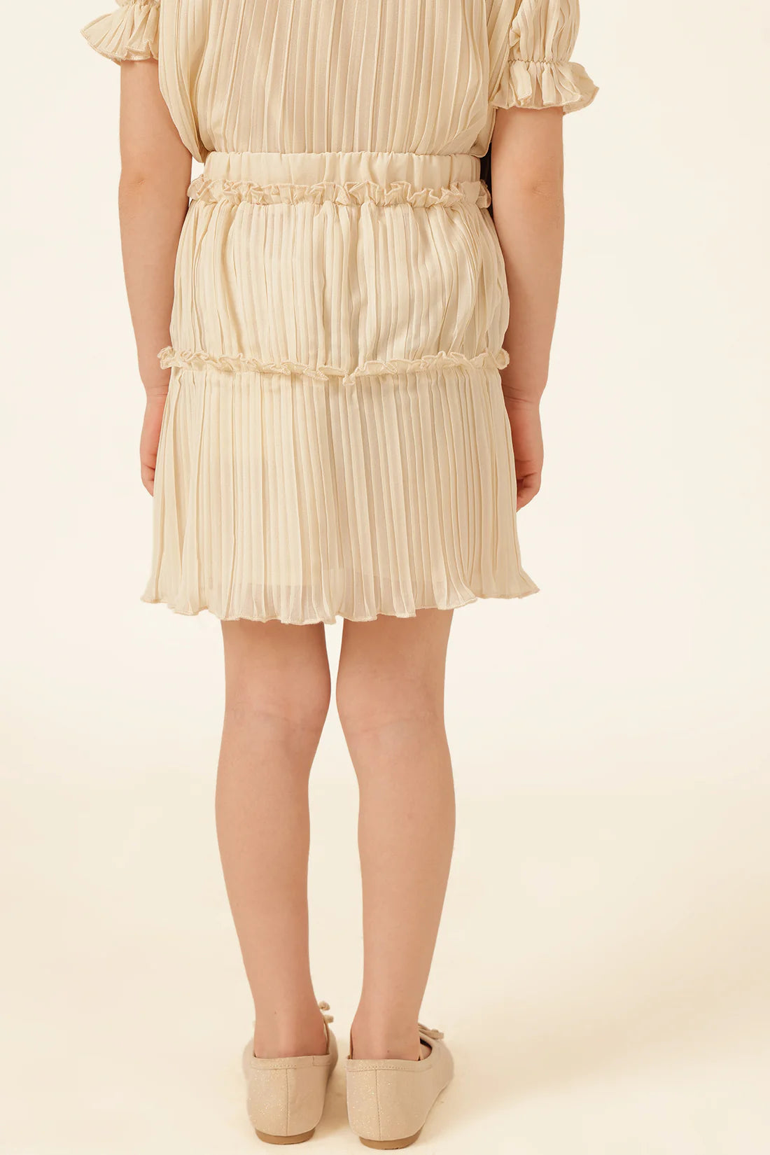 Girls Sand Solid Poly Georgette Skirt