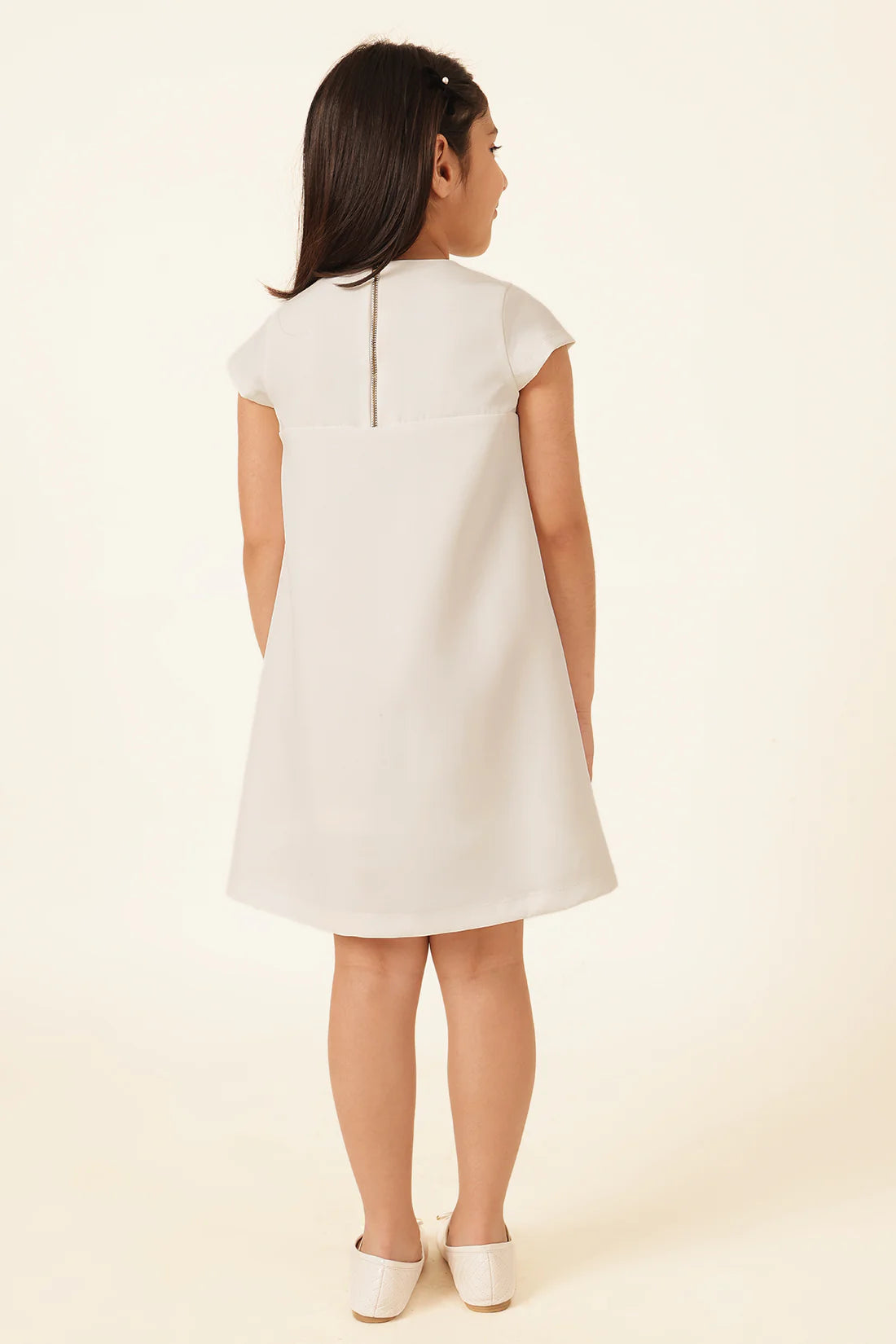 Girls Pink Solid Cotton Summer Dress