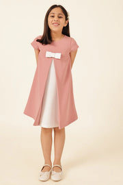 Girls Nude Banana Crepe Dress
