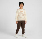 Knit Jogger with Print On Front Brown