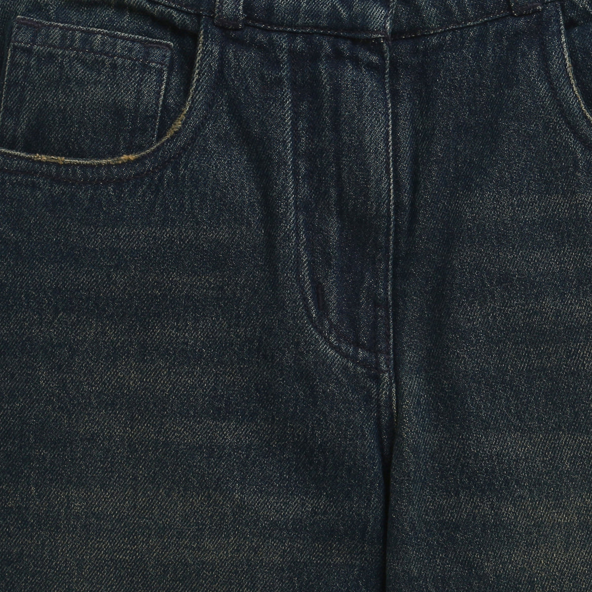 Girls Khaki Denim Straight Fit Jeans