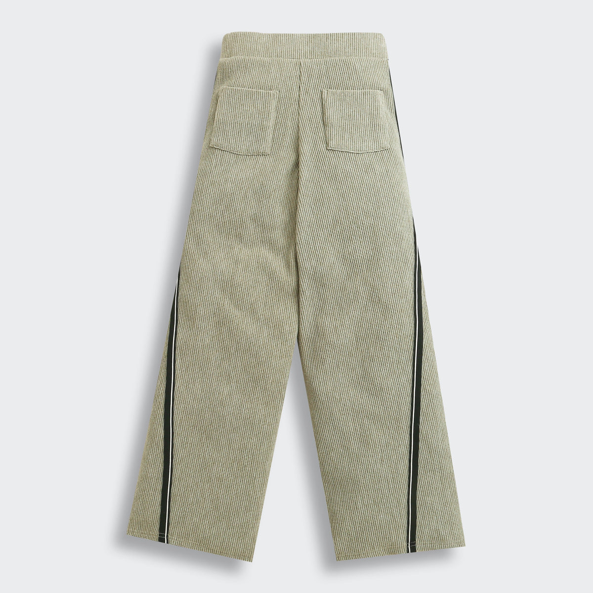 Girls Sage Green Textured Wide-Leg Pants