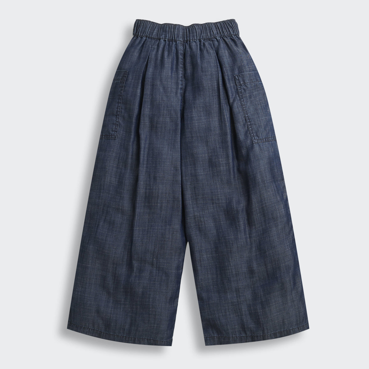 Girls Dark Blue Wide-Leg Pants