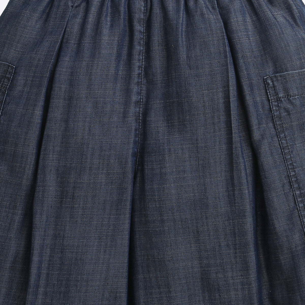 Girls Dark Blue Wide-Leg Pants