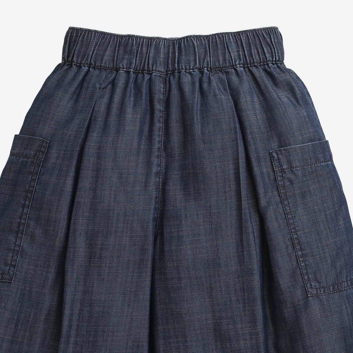 Girls Dark Blue Wide-Leg Pants