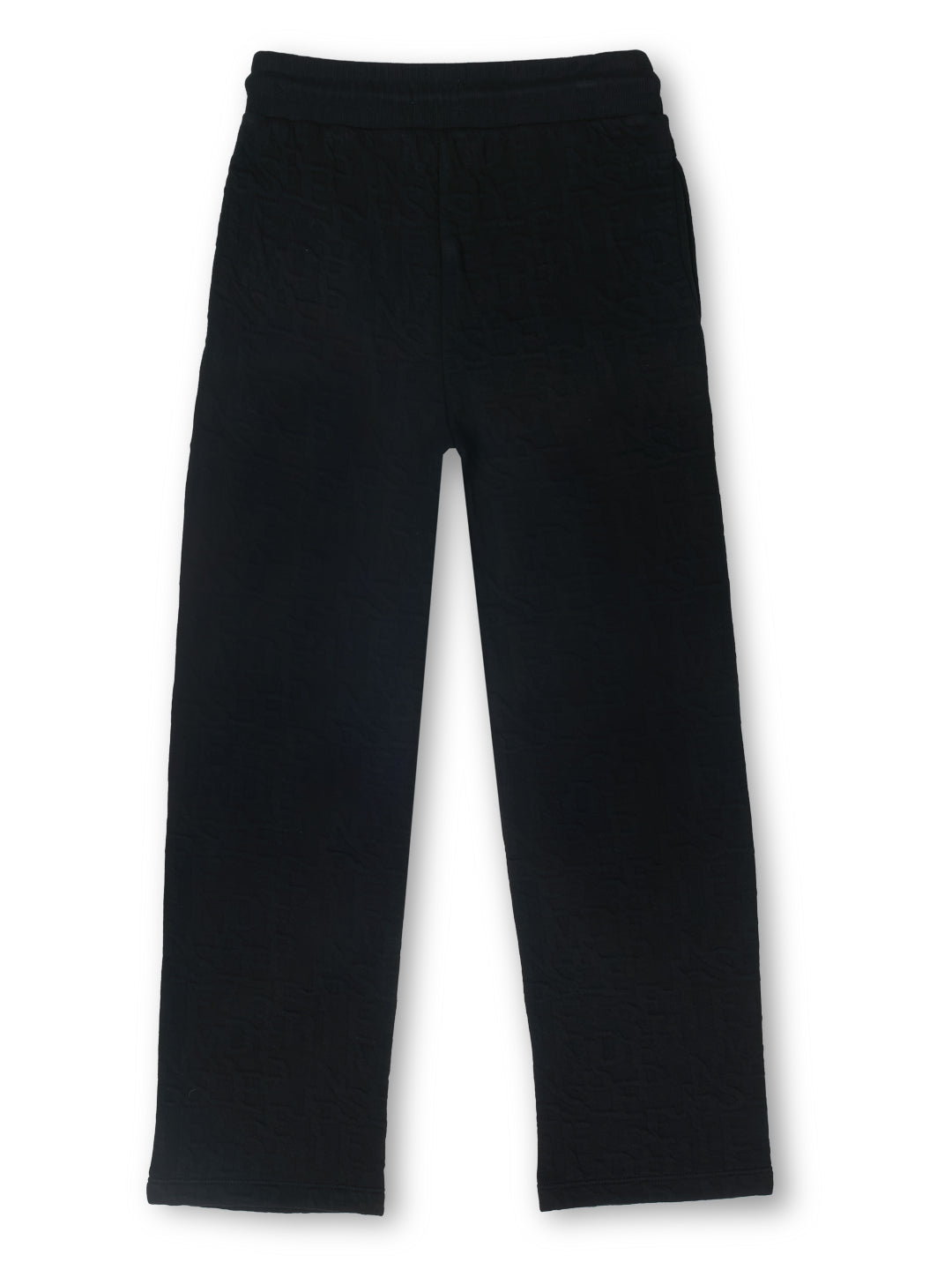 Boys Black Jacquard Regular Fit Joggers