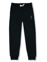 Boys Black Graphic Print Regular Fit Joggers
