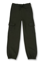 Boys Olive Graphic Print Regular Fit Joggers Everyday
