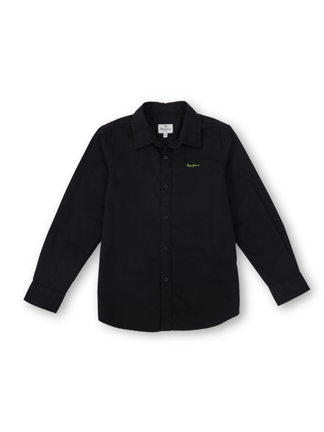 Boys Black Solid Regular Fit Shirt