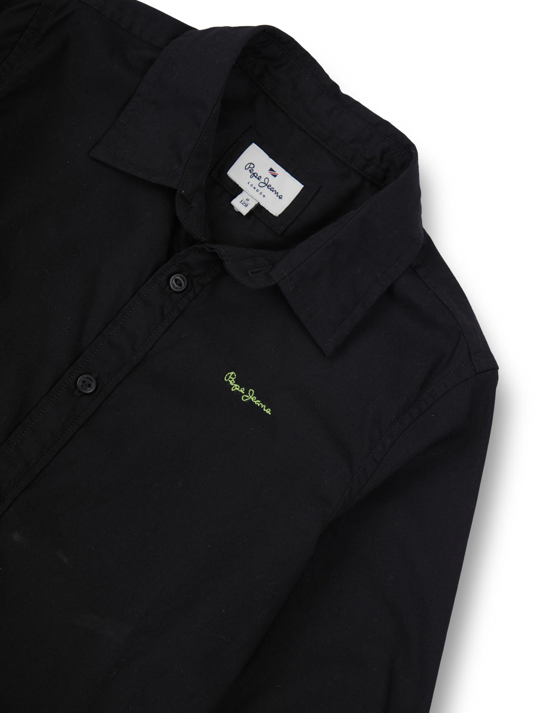 Boys Black Solid Regular Fit Shirt
