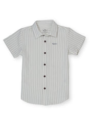 Boys White Solid Regular Fit Shirt Everyday