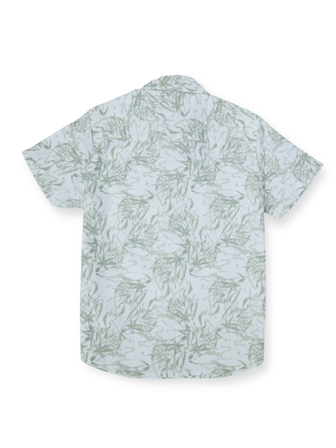 Boys Olive Printed Regular Fit Shirt