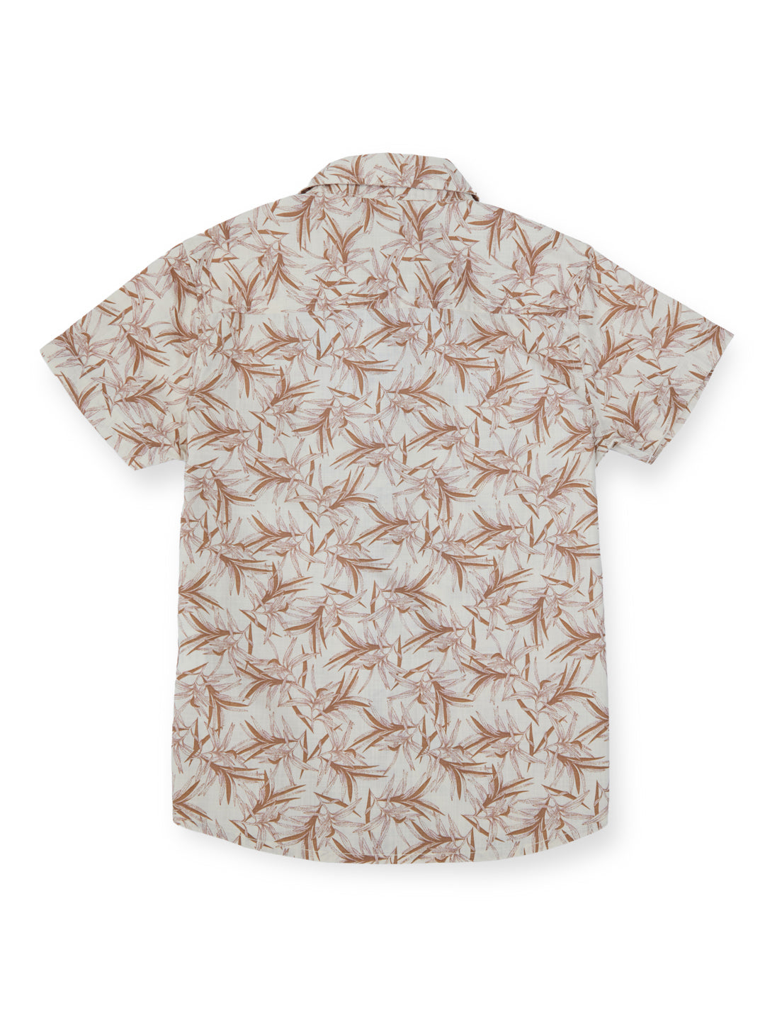 Boys Brown Printed Regular Fit Shirt