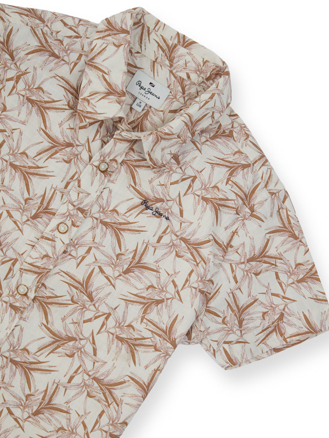 Boys Brown Printed Regular Fit Shirt