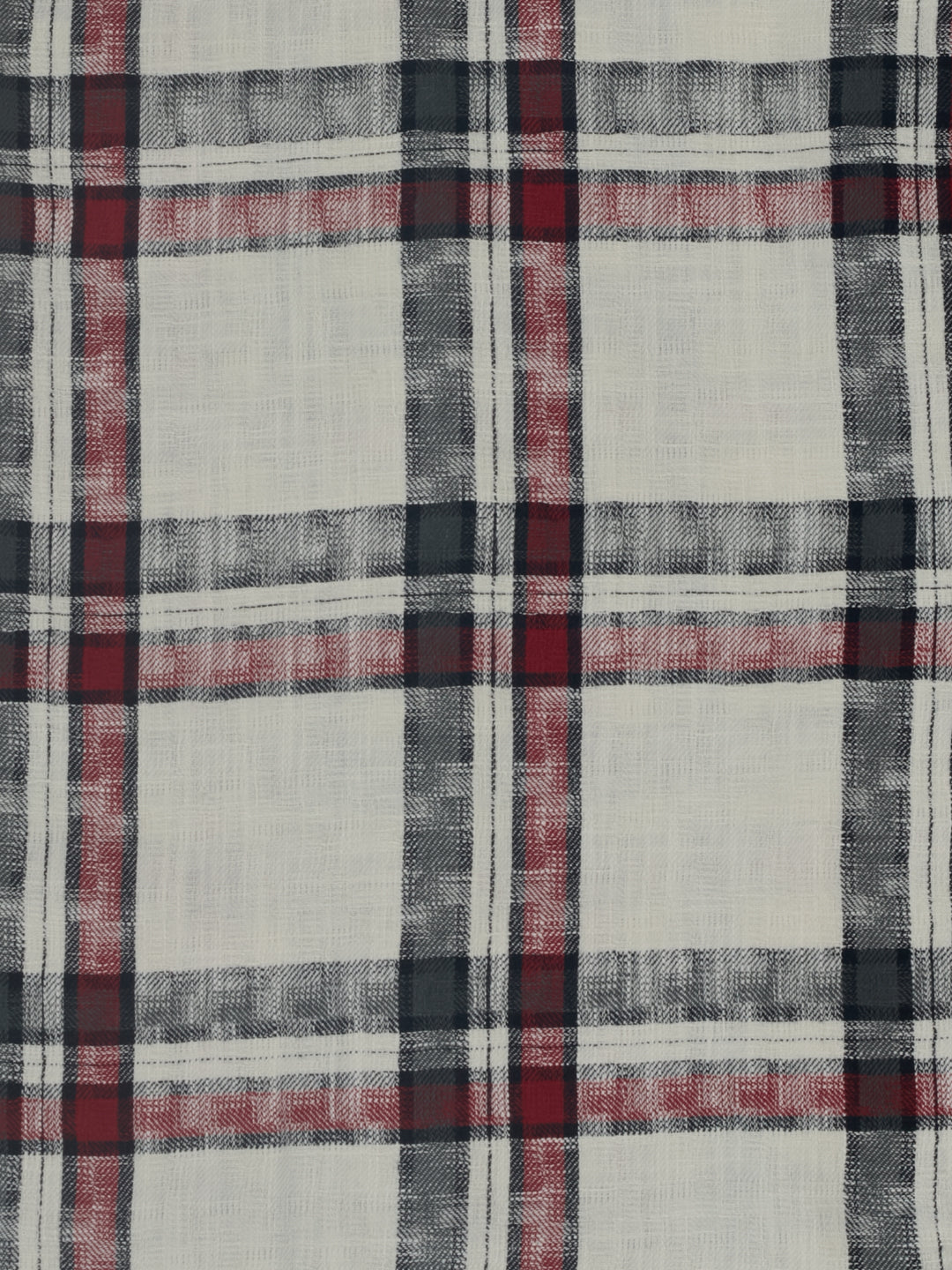 Boys Off White Checked Regular Fit Shirt