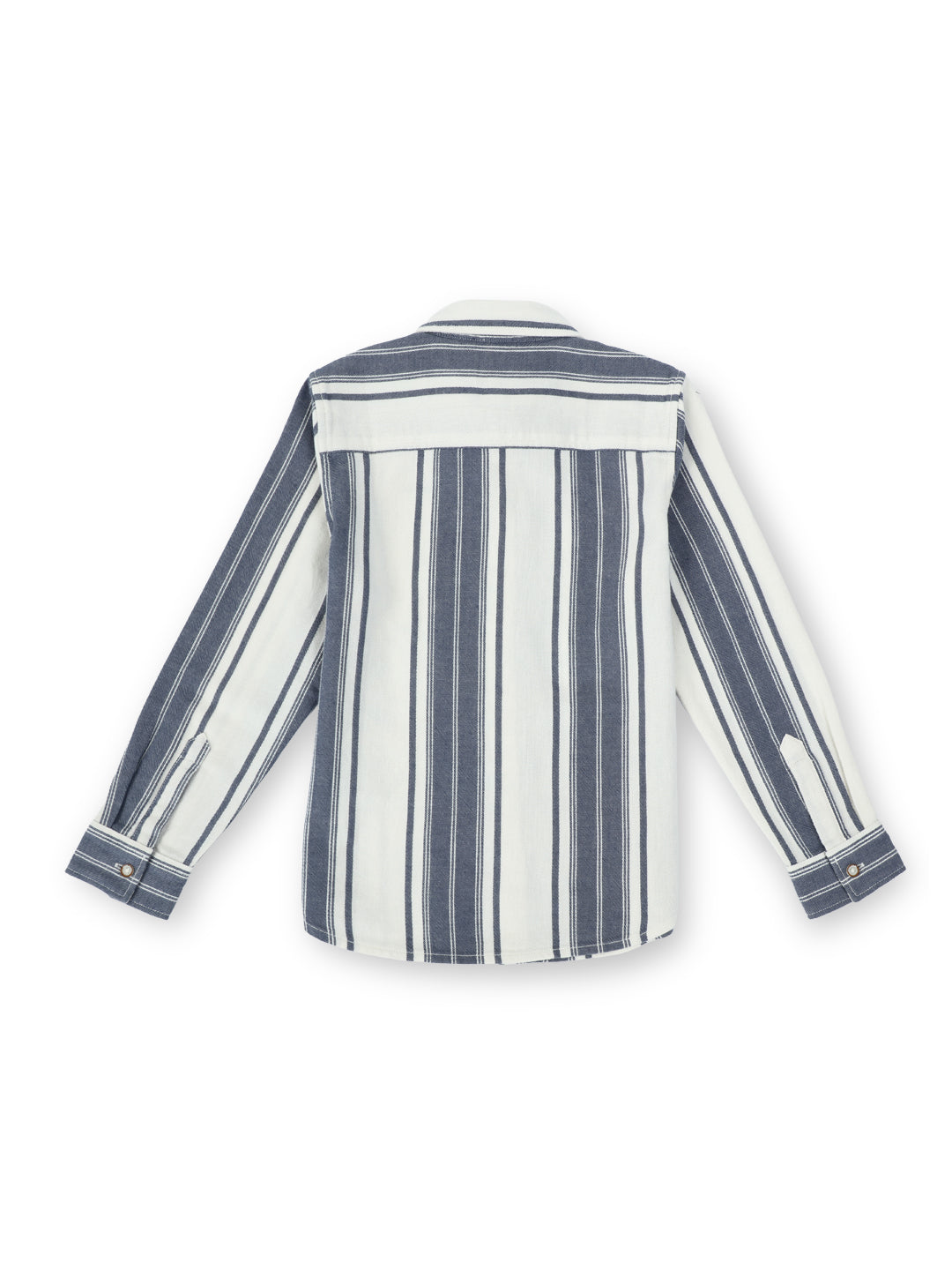 Boys Blue Striped Regular Fit Shirt