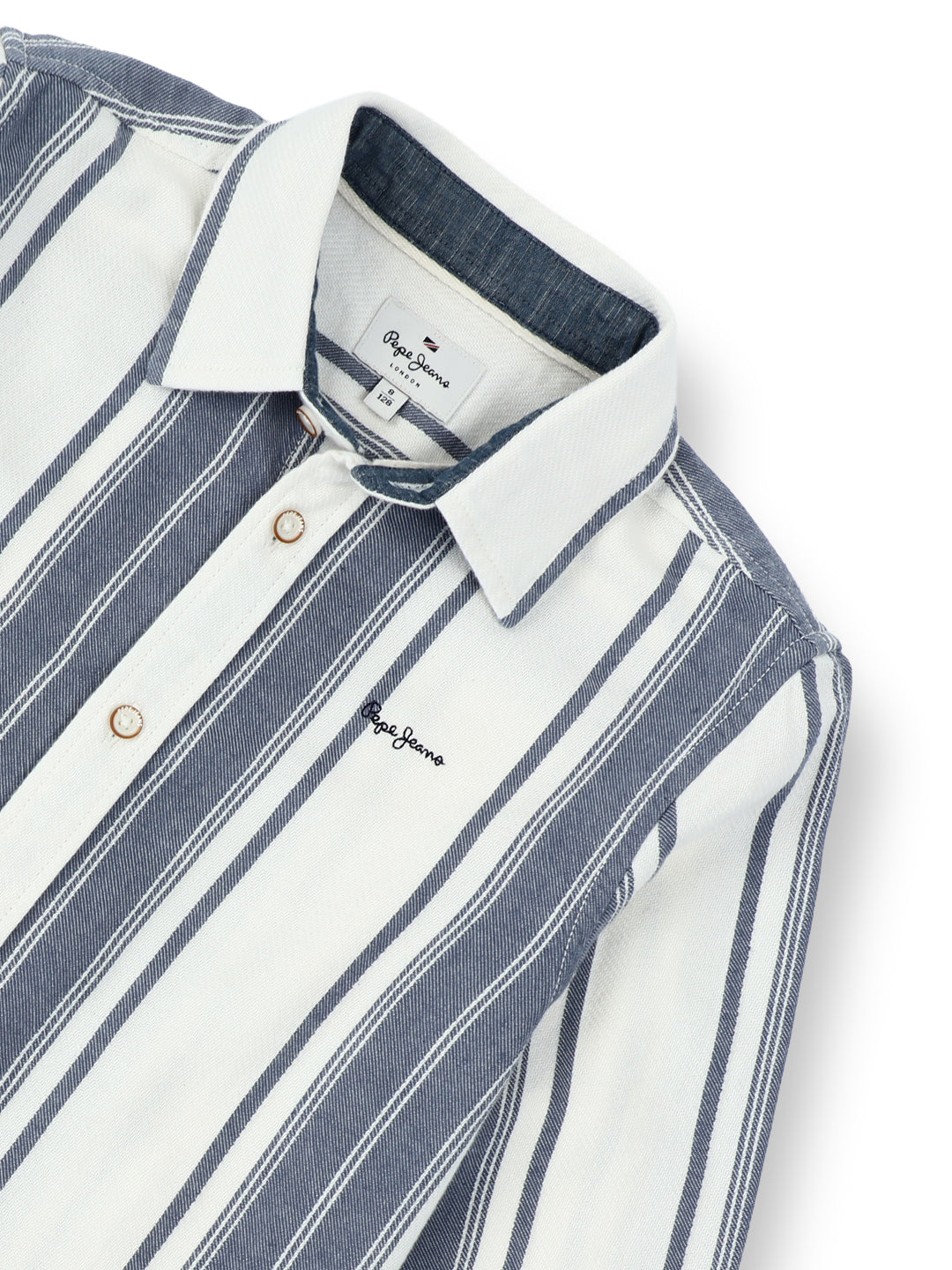 Boys Blue Striped Regular Fit Shirt