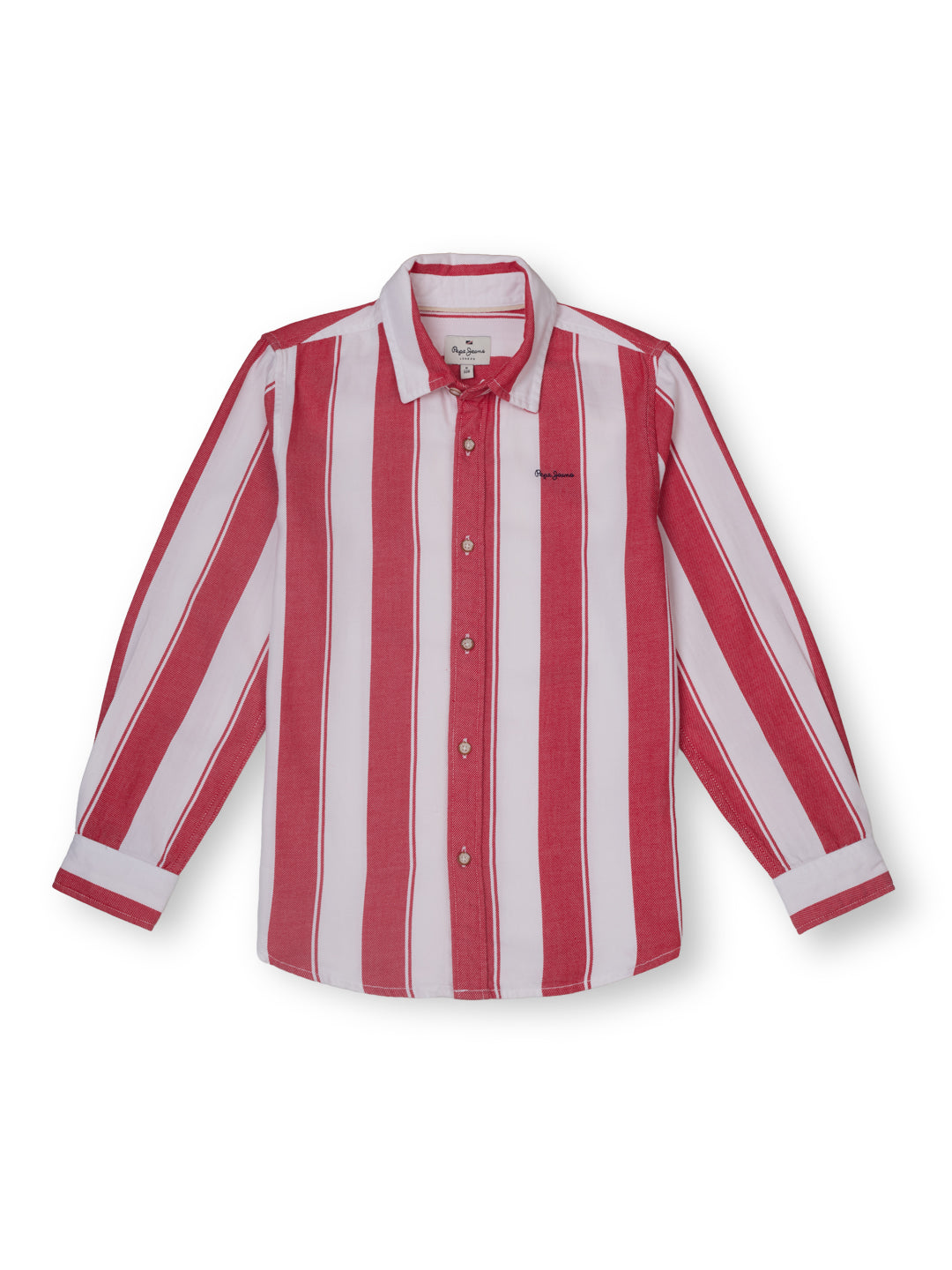 Boys Red Striped Regular Fit Shirt