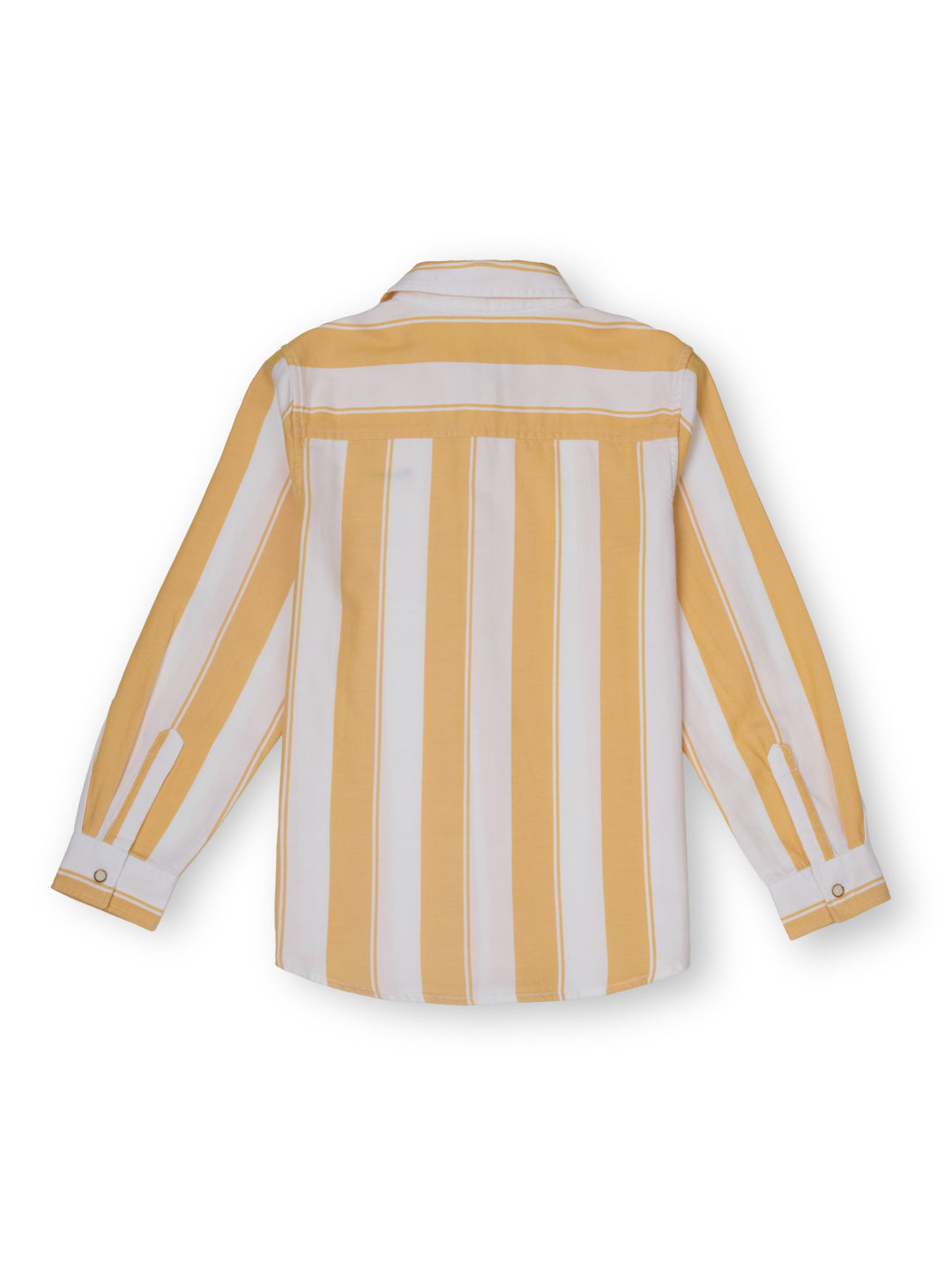 Boys Yellow Striped Regular Fit Shirt