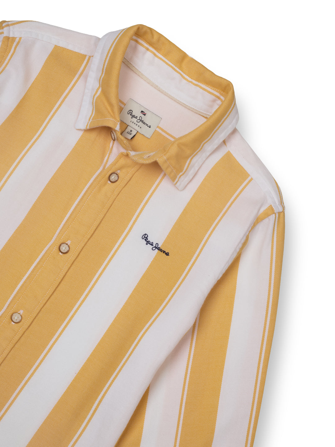 Boys Yellow Striped Regular Fit Shirt