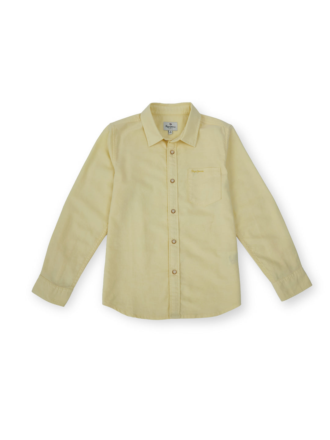 Boys Yellow Solid Regular Fit Shirt