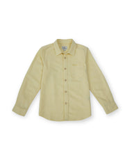 Boys Yellow Solid Regular Fit Shirt