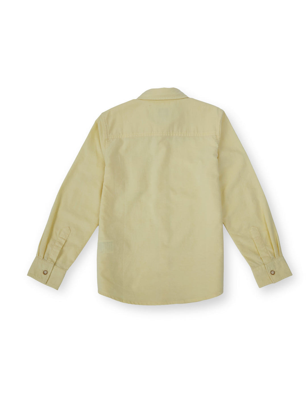 Boys Yellow Solid Regular Fit Shirt